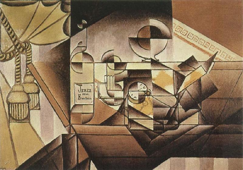 Juan Gris Watch and Bottle oil painting image